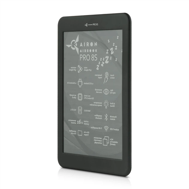 Электронная книга AirOn AirBook Pro 8S Black; 7.8" (1872x1404) E Ink Carta, сенсорный с подсветкой, 300 dpi, ОЗУ 2 ГБ, 16 ГБ встроенная, Wi-Fi, Bluetooth, 3100 мАч, 196 х 145 х 7 мм, 242 г, черный - Фото 3 Электронная книга AirOn AirBook Pro 8S Black; 7.8" (1872x1404) E Ink Carta, сенсорный с подсветкой, 300 dpi, ОЗУ 2 ГБ, 16 ГБ встроенная, Wi-Fi, Bluetooth, 3100 мАч, 196 х 145 х 7 мм, 242 г, черный - изображение 3