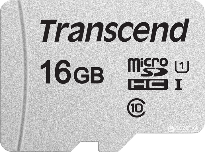 Карта памяти Transcend MicroSDHC 300S 16GB Class 10 UHS-I U1 no adapter (TS16GUSD300S) - изображение 1