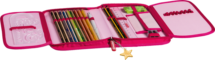 Пенал Brunnen с карандашами Staedtler с двумя клапанами Сердечки 19,5 х 13,5 х 3,5 см - изображение 2