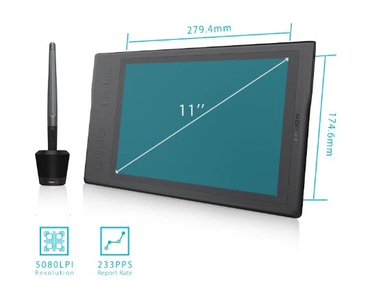 Беспроводной графический планшет Huion Q11K с рабочей областью 11 дюймов - изображение 4