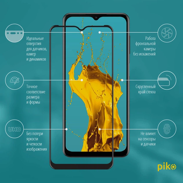 Защитное стекло для смартфона Samsung Galaxy M12/A23 4G/A23 5G/A32 5G Piko 9H Black (1283126510328) - изображение 2