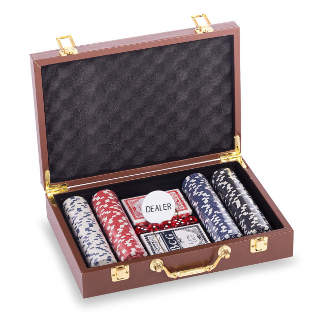 Набор для покера 200 фишек в кожзам чемодане Poker Game Set PK200L .