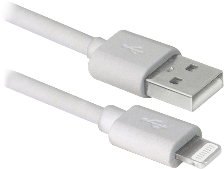 Кабель Defender ACH01-03BH USB (AM) - Lightning 1 м Белый (87479) - изображение 2