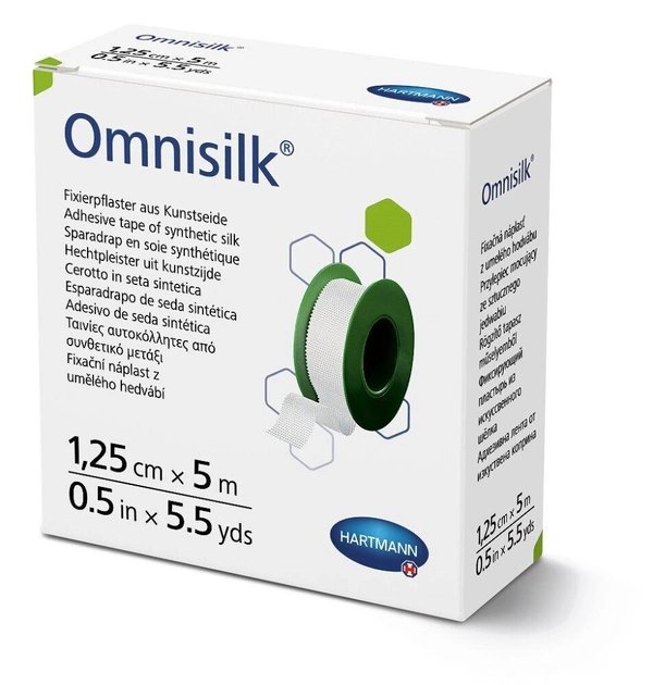 Фіксуючий пластир з штучного шовку Omnisilk / Омнисилк 1,25 см х 5 м - зображення 1