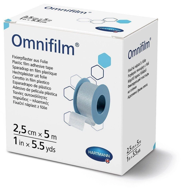 Фіксуючий пластир із прозорою плівки Omnifilm 2,5 см х 5м - зображення 1