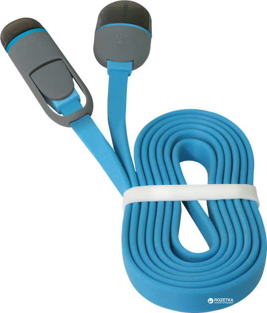 Кабель Defender USB10-03BP MicroUSB + Lightning 1 м Синій (87487) - Фото 2 Кабель Defender USB10-03BP MicroUSB + Lightning 1 м Синій (87487) - зображення 2