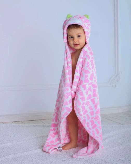 Детское полотенце с капюшоном DREAM TOWELS ЖИРАФЧИК 76Х92 РОЗОВЫЙ (DM-1012) - Фото 3 Детское полотенце с капюшоном DREAM TOWELS ЖИРАФЧИК 76Х92 РОЗОВЫЙ (DM-1012) - изображение 3