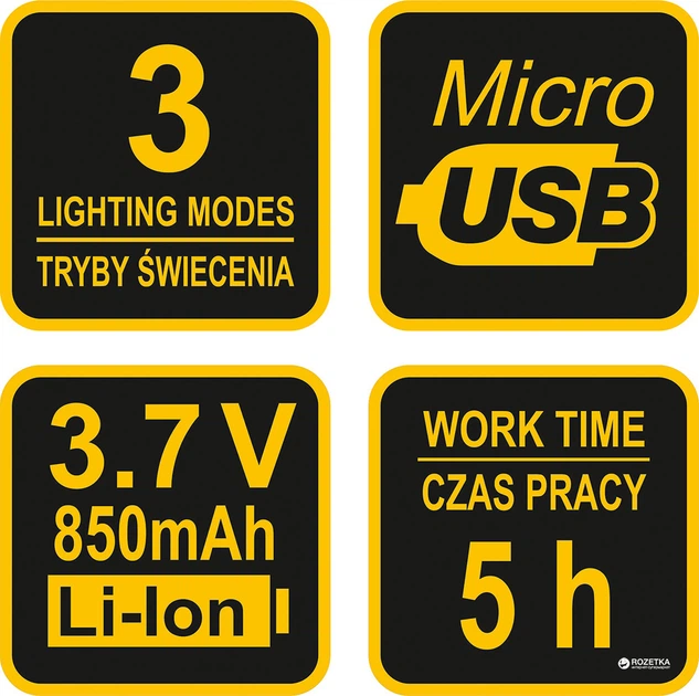 Latarka czołowa VOREL 3 W LED 4 SMD LED (85906083015380) - obraz 9