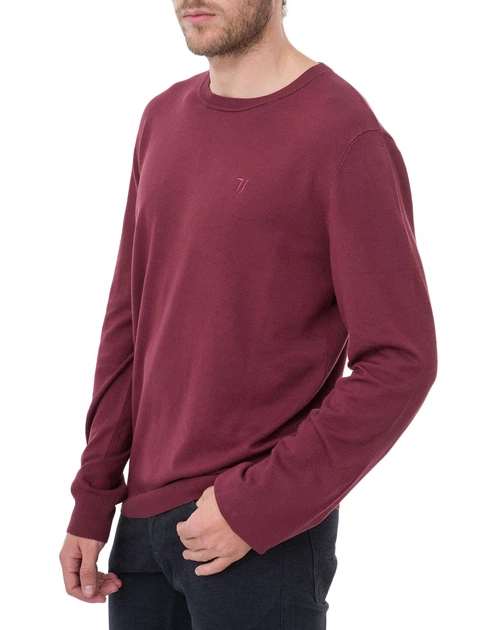 Лонгслів чоловічий TRUSSARDI JEANS (52M00231-OF000433-R290/19-20) Бордовий XL - изображение 4