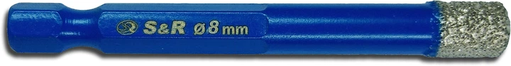 Сверло S&R для дрели алмазное по плитке HEX 1/4'' 8 мм (252500008) - изображение 2