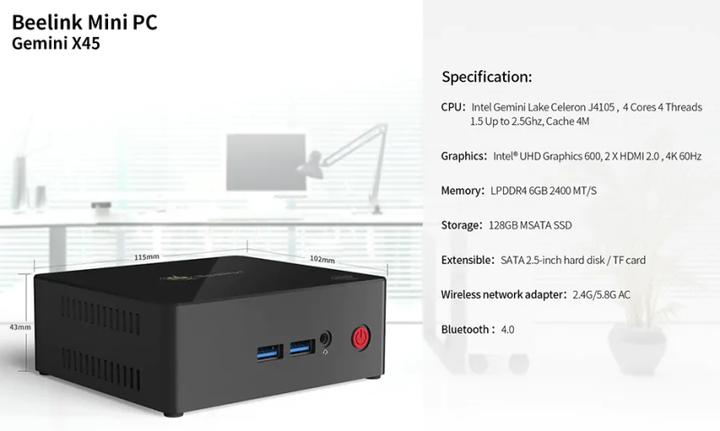 Міні ПК - медіаплеєр Beelink Gemini X45 - зображення 2