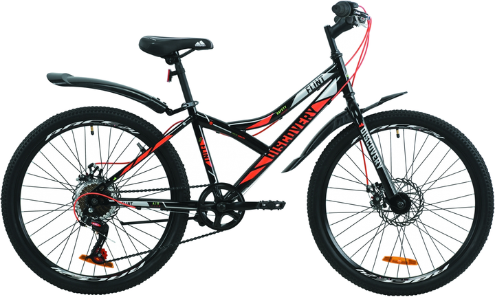 Велосипед Discovery Flint DD 14" 24" 2020 Черно-оранжевый с серым (OPS ...