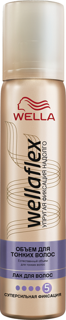 Лак для волос Wella Wellaflex Объем для тонких волос суперсильной ...