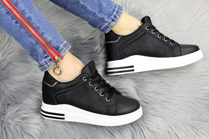 Кроссовки женские на танкетке Shoes Ferra черные 1140 35 р ...