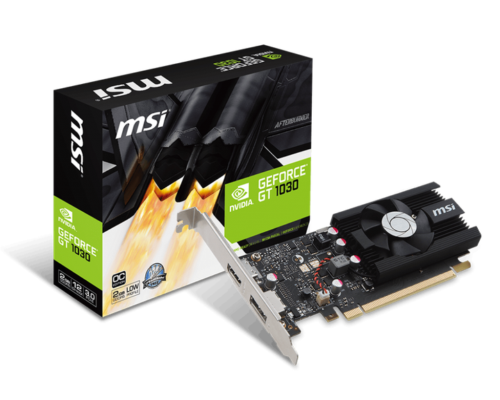 Видеокарта MSI GeForce GT1030 OC 2Gb DDR5 64-bit HDMI/DP 1518/6008MHz Low Profile (GT 1030 2G LP OC) - Фото 1 Видеокарта MSI GeForce GT1030 OC 2Gb DDR5 64-bit HDMI/DP 1518/6008MHz Low Profile (GT 1030 2G LP OC) - изображение 1