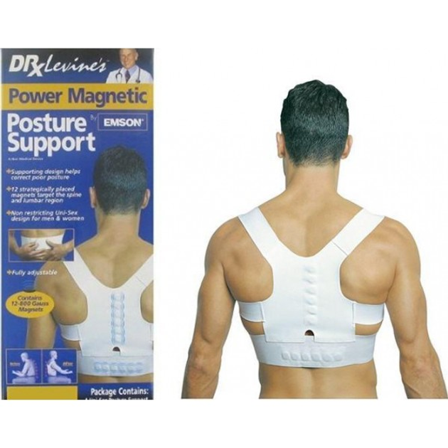 Магнитный корректор осанки для спины Posture Support унисекс Белый XL - зображення 1