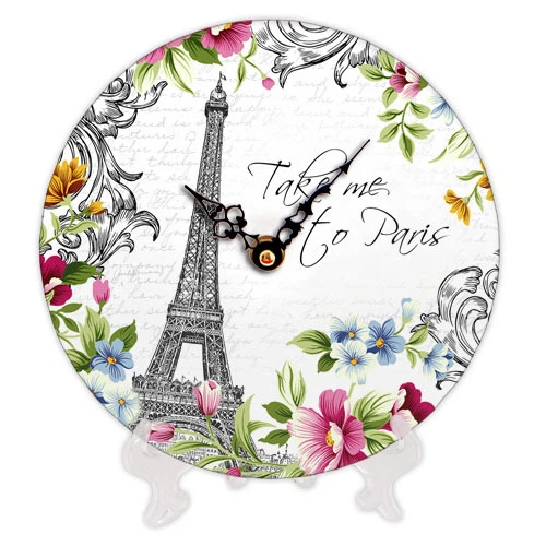 Часы круглые Take me, to Paris 18 см - Фото 1 Часы круглые Take me, to Paris 18 см - изображение 1