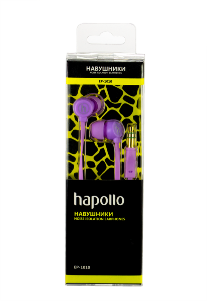 Наушники Hapollo EP-1010 Violet - Фото 2 Наушники Hapollo EP-1010 Violet - изображение 2