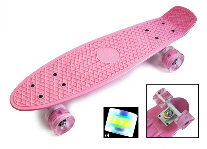 Пенні борд (Penny Board) 22" "Pastel Series" з колесами що світяться, Рожевий - зображення 2