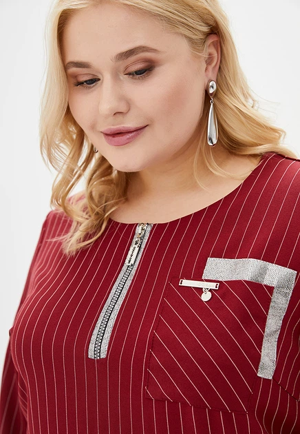 Платье "Сильва" (бордовый) 56 (XXXXL) - Фото 5 Платье "Сильва" (бордовый) 56 (XXXXL) - изображение 5