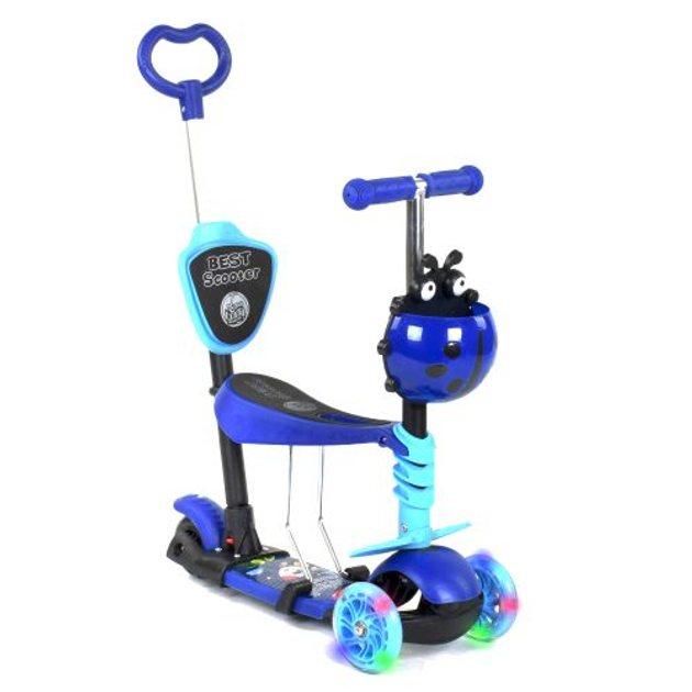Трехколесный Самокат с ручкой "Best Scooter" сине-голубой 16659 – фото ...