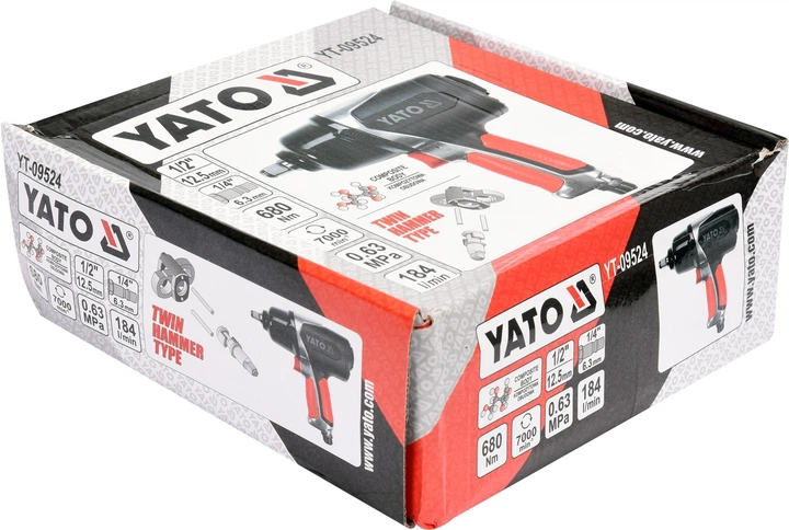 Гайковерт ударний пневматичний YATO 1/2" 680 Нм (YT-09524) - зображення 4