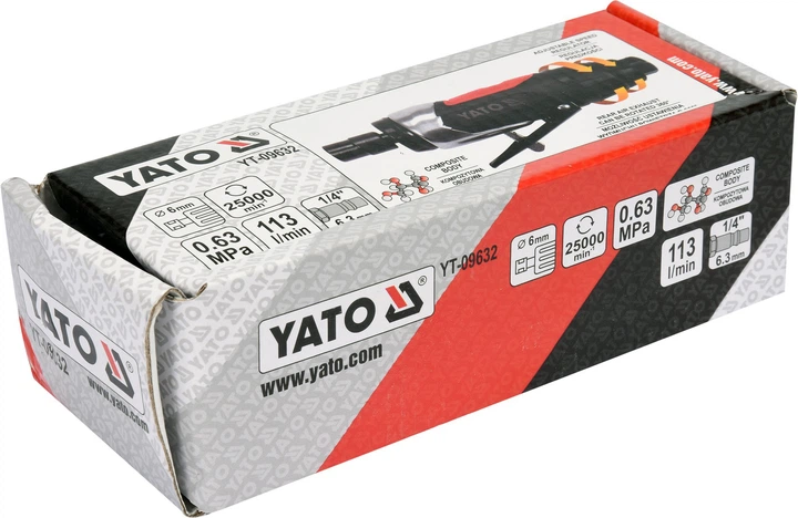 Пряма пневматична шліфмашина YATO YT-09632 - зображення 3