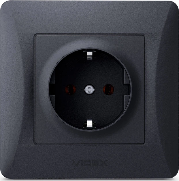 Розетка VIDEX Binera с заземлением Черный графит (VF-BNSK1G-BG) - изображение 3