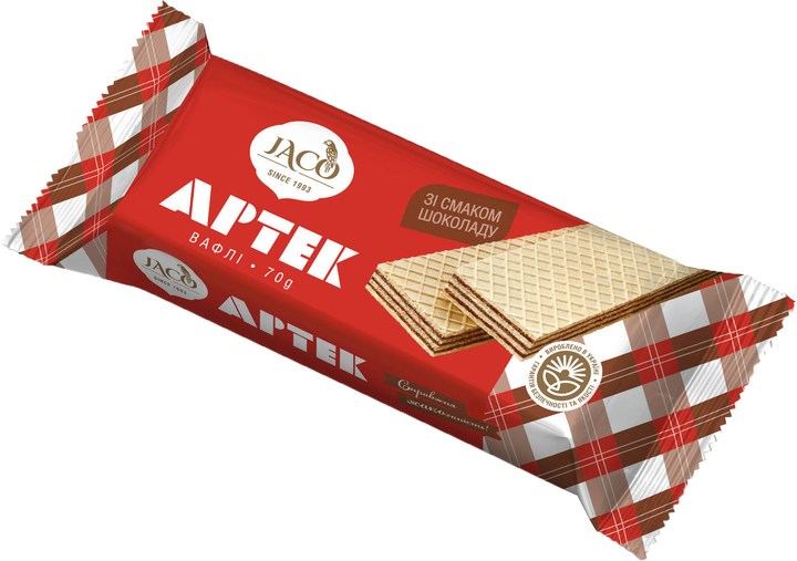Упаковка вафель Жако Артек со вкусом шоколада 16 шт х 70 г ...