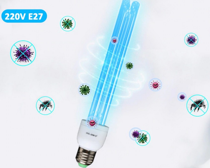Ультрафиолетовая кварцевая лампа LGL бактерицидная дезинфицирующая для домашней стерилизации 220в мощность 15Вт стандарт Е27 - изображение 2