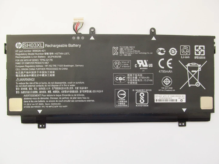 Батарея для ноутбука HP Spectre 13-ae SH03XL, 5020mAh (57Wh), 3cell, 11 ...