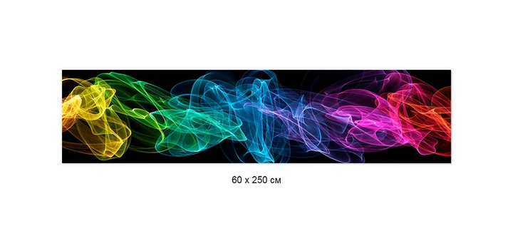 Наклейка на кухонный фартук 65 х 250 см, фотопечать с защитной ламинацией Абстракция, Неон (БП-s_ab11075-2)(БП-13-s_ab11075) - изображение 2