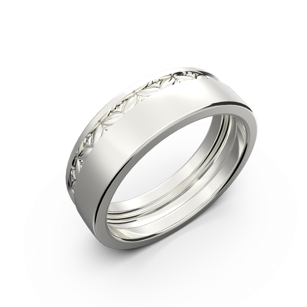 Парні широкі обручки з білого золота, TS Jewelry - зображення 2