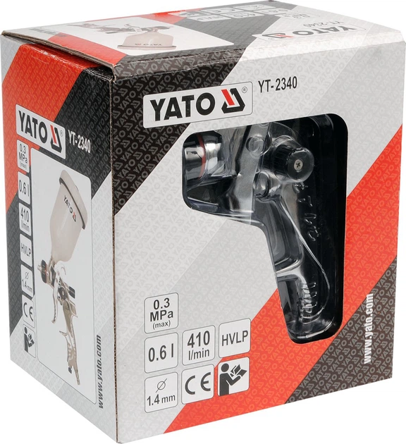 Фарборозпилювач YATO HVLP 1.4 мм (YT-2340) - зображення 2