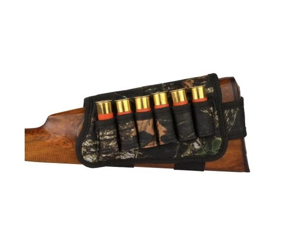 Патронташ на Приклад з Поліестеру Bronzedog Лівша 6 патронів калібр 12/16 Чорний (8107) - зображення 1