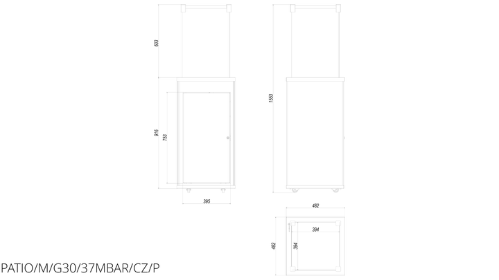 Газовий обігрівач Kratki PATIO скло/чорний - пікований - ручне управління - изображение 7