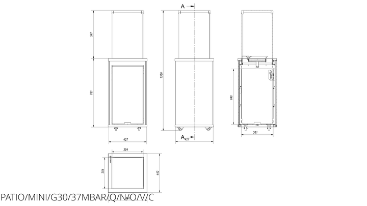 Газовий обігрівач Kratki PATIO MINI керамограніт NATURALI OSSIDIANA VENA CHIARA - пульт - изображение 6