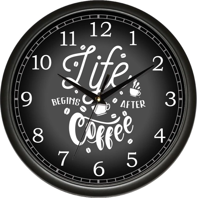 Акція на Настінний годинник UTA 01 B 89 життя з кавою від Rozetka