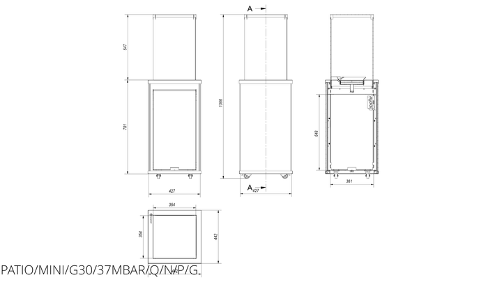 Газовий обігрівач Kratki PATIO MINI керамограніт NATURALI PIETRA GREY - пульт - изображение 6