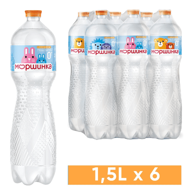 Упаковка мінеральної питної негазованої дитячої води "МОРШИНКА" 1,5 л х 6 пляшок - Фото 1 Упаковка мінеральної питної негазованої дитячої води "МОРШИНКА" 1,5 л х 6 пляшок - зображення 1