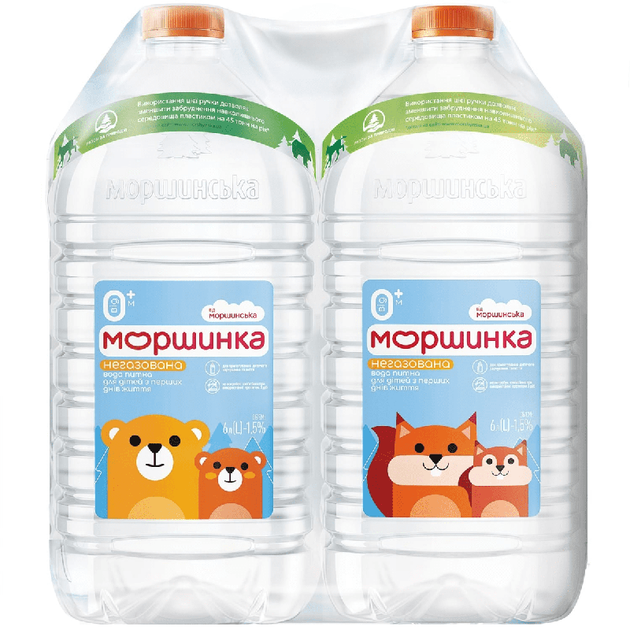 Упаковка мінеральної питної негазовоної дитячої води "МОРШИНКА" 6,0 л х 2 пляшки - изображение 4