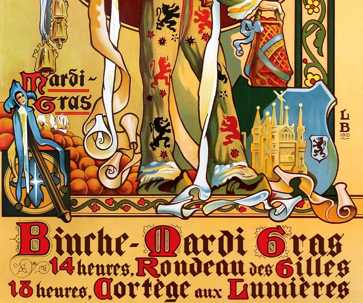Постер CP Карнавал у Бенші Бельгія 1910, Вінтаж 55х91 см (36) - Фото 5 Постер CP Карнавал у Бенші Бельгія 1910, Вінтаж 55х91 см (36) - изображение 5