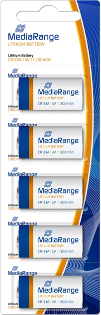 Bateria litowa MediaRange CR123A 3 V 5 szt. (4260283116324) - Zdjęcie 1 Bateria litowa MediaRange CR123A 3 V 5 szt. (4260283116324) - obraz 1