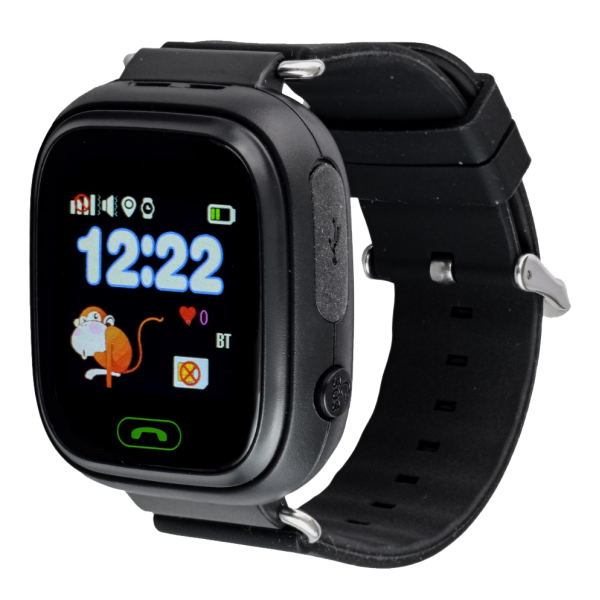 Детские телефон-часы с GPS трекером Smart Watch Q90 черные - Фото 1 Детские телефон-часы с GPS трекером Smart Watch Q90 черные - изображение 1