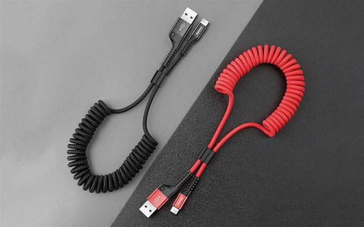 Кабель Baseus Fish eye Spring Data USB-Lightning, 1м Red (CALSR-09) - зображення 2