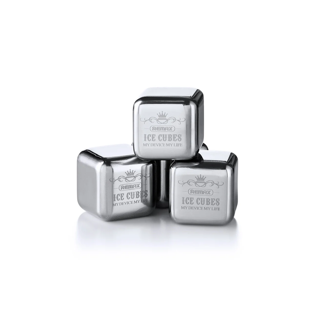 Набор для виски Remax Binjee Ice Cube Silver - Фото 3 Набор для виски Remax Binjee Ice Cube Silver - зображення 3
