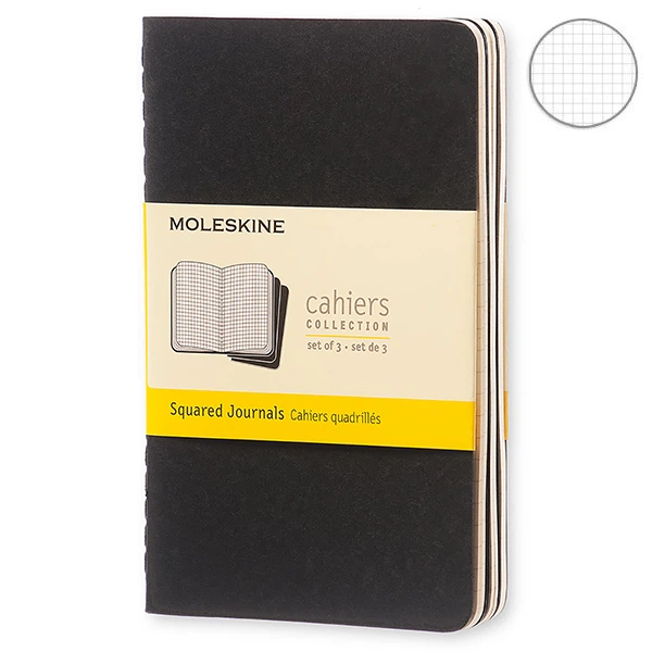 3 блокнота Moleskine Cahier маленьких черных QP312 фото, отзывы