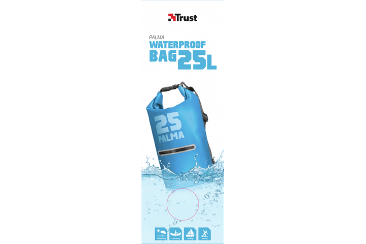 Водонепроникна сумка для плавання Trust Palma Waterproof Bag (25L) - blue (TR22829) - зображення 6