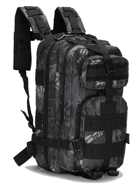 Тактичний штурмової військовий міський рюкзак ForTactic 23-25 літрів Чорний пітон - зображення 1