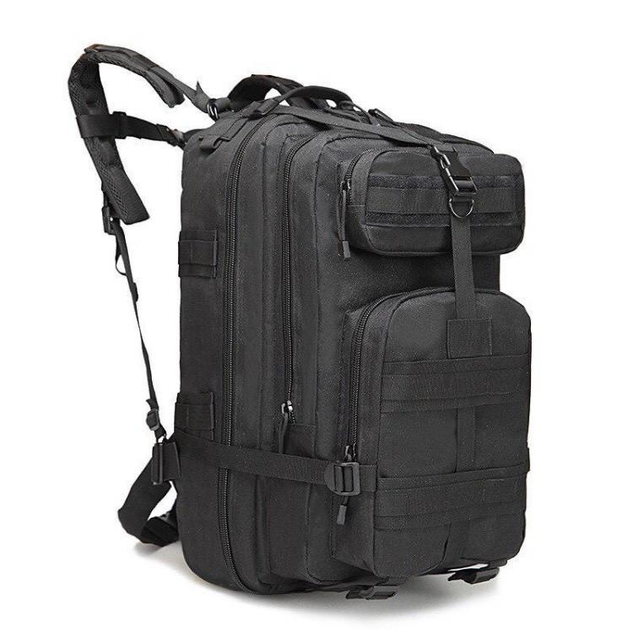 Тактичний, міської, штурмової, військовий рюкзак ForTactic 45литров Чорний - зображення 1